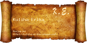 Kuliha Erika névjegykártya